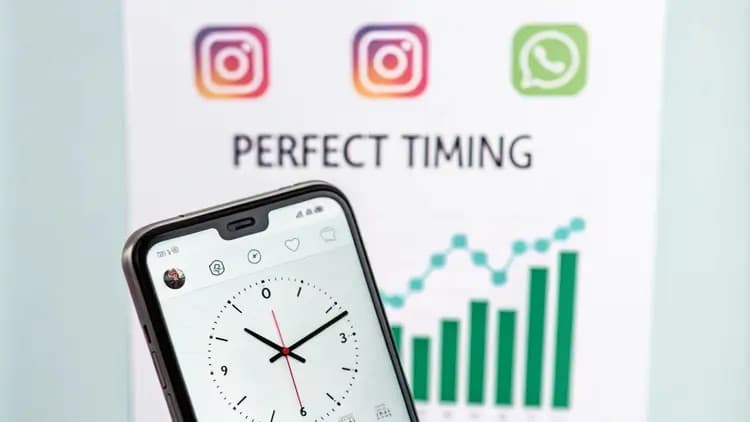 Clock showing optimal Instagram posting times