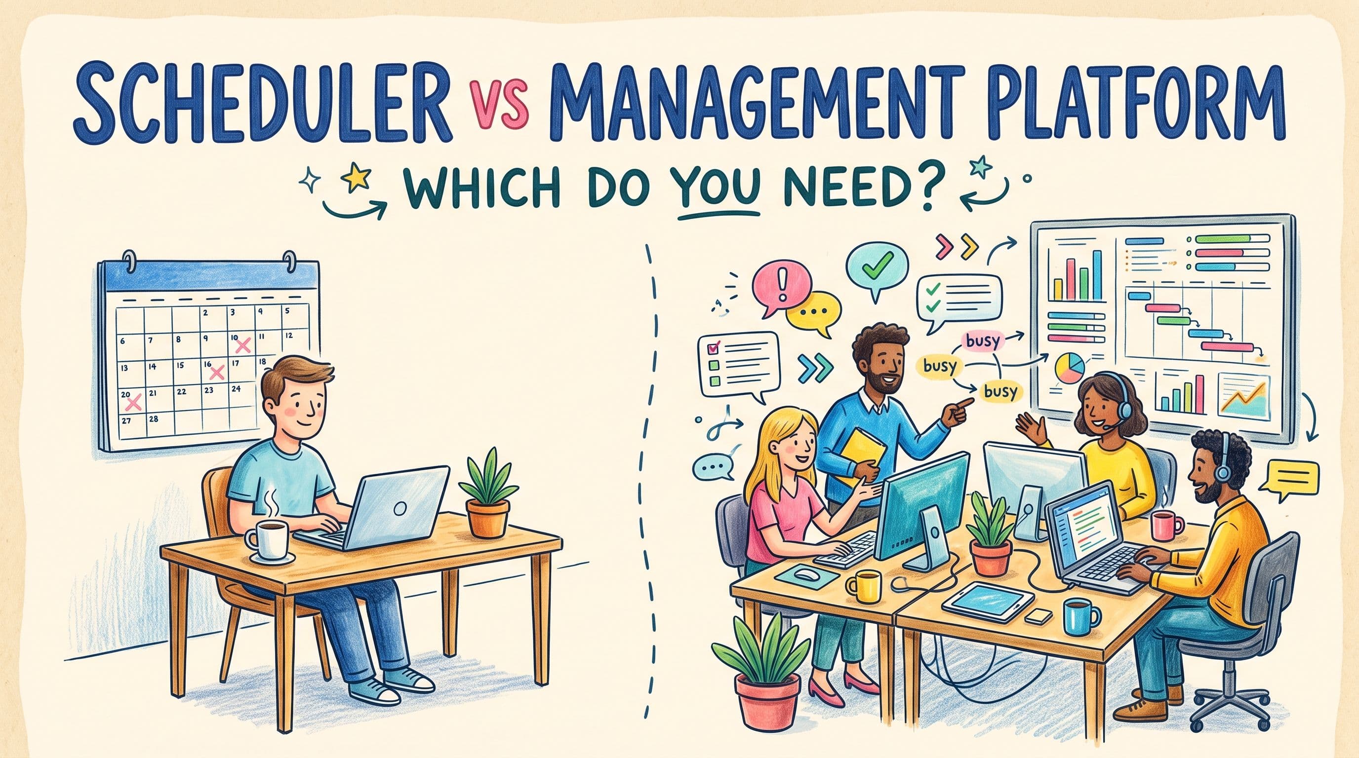 Social Media Scheduler vs Management Platform: Which Do You Need?
